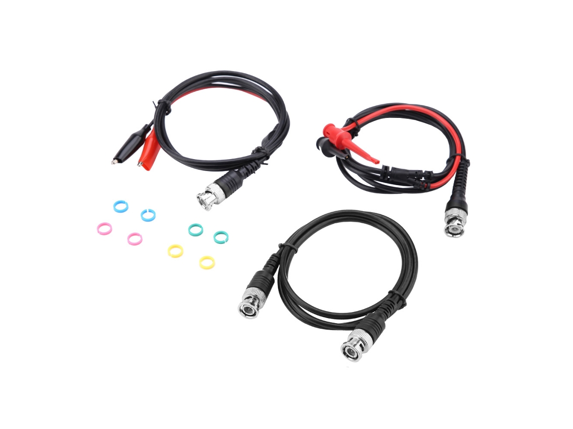 Kit Cabo Teste Coaxial Bnc para Bnc com Gancho e Pinça Crocodilo P1260 50 Ohms 100m
