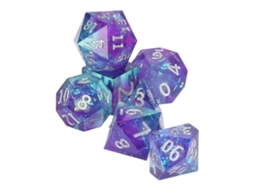 Primerox set de 7 Dados Poliédricos de Resina para Rpg e Jogos de Tabuleiro Festas