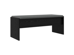 Banco de Hall com Almofada Carvalho Preto 103x38x40 cm