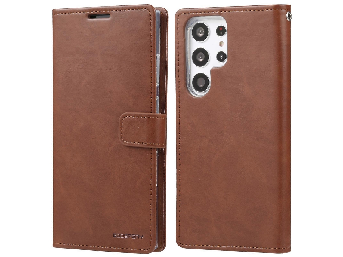Capa Para Celular Samsung Galaxy S23 Ultra 5g Goospery Blue Moon Em Couro Texturizado Crazy Horse
