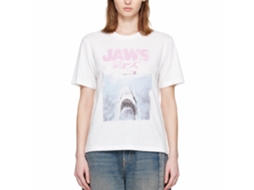 Rockinstone Jaws Movie Faded Kanji White Adult T-shirt Size:m