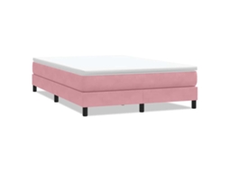 Box Cama de Primavera Rosa Sem Colchão em Veludo MAISON EXCLUSIVE (140x210 cm)