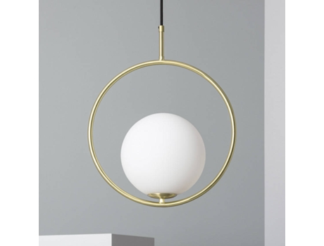 Candeeiro Suspenso ILUZZIA (Dourado - Aço, Cristal - 197x35x20 cm)