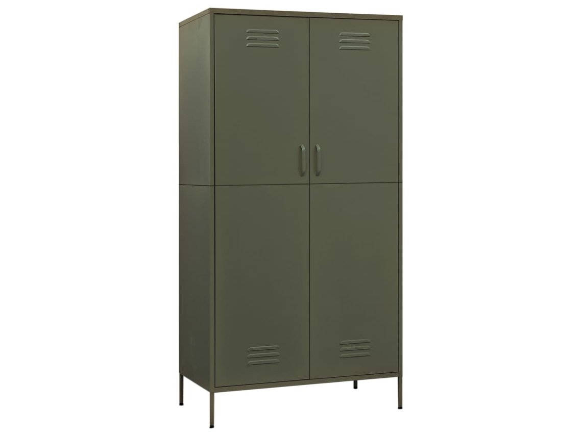 Roupeiro VIDAXL Verde Aço (90x50x180 cm)