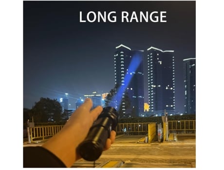 Lanternas Recarregáveis de Alto Lúmen Lanterna Led Super Brilhante Usb C Lanterna Tática com Zoom de 10 Modos para Emergência Preta TURMIN
