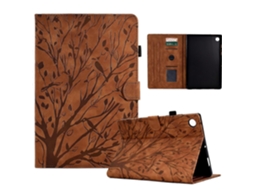 Capa Para Tablet Lenovo M10 Plus Fortune Tree Pressure Flower Em Pu Com Função De Ativação/suspensão.
