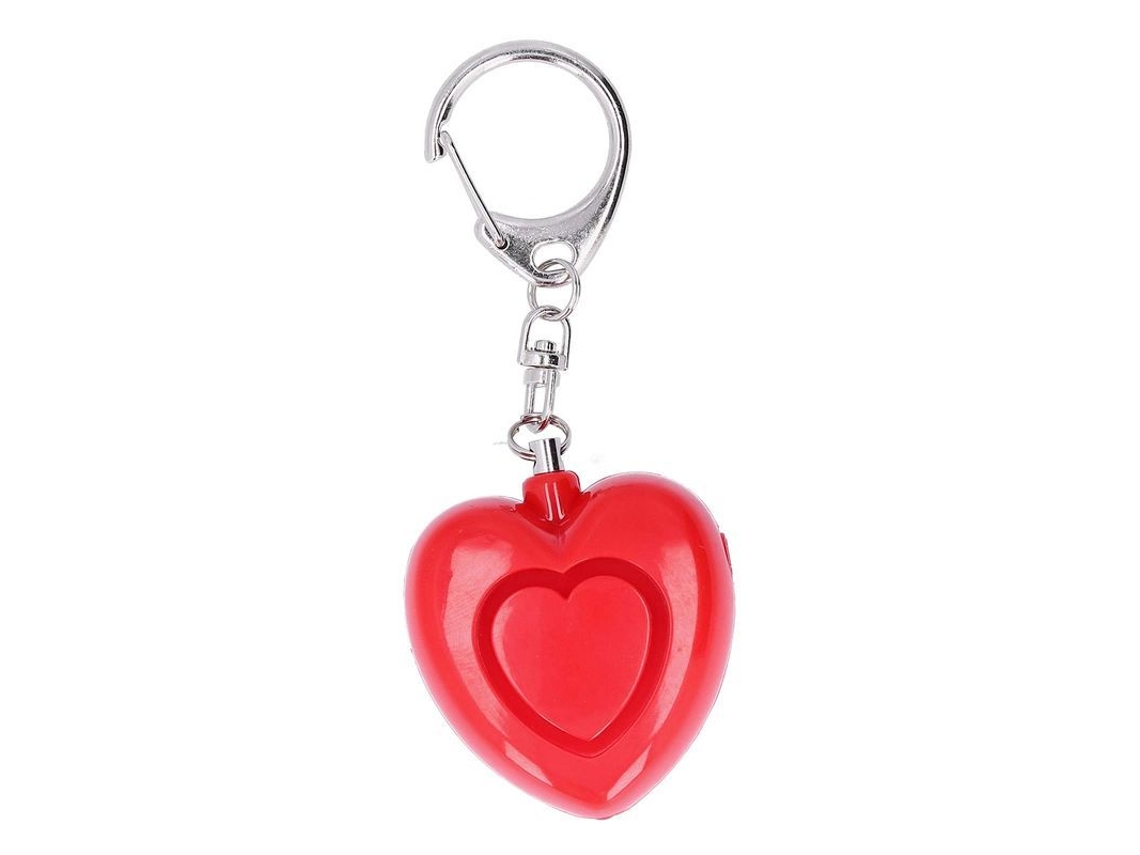 Alarma Antirrobo Recargable Linjou 125db Abs Corazón para Niñas Ancianos Estudiantes Rojo