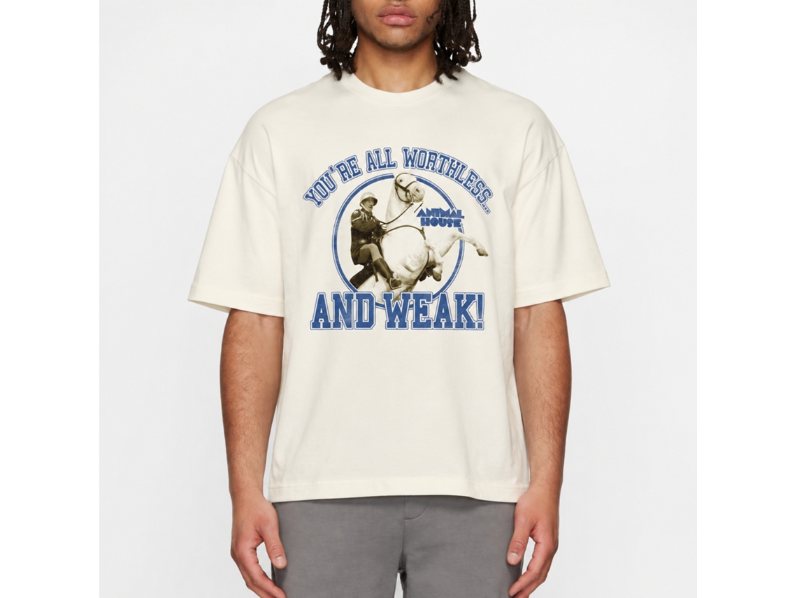 Rockinstone Animal House Movie Worthless And Weak Solid Natural Adult T-shirt Size:xxl