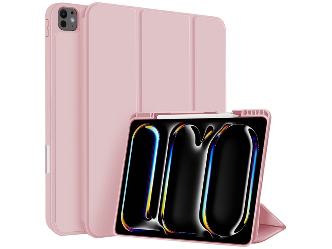 Capa Para Ipad Air 6 11 Polegadas Com Ranhura Para Caneta Em 3 Dobras Rosa