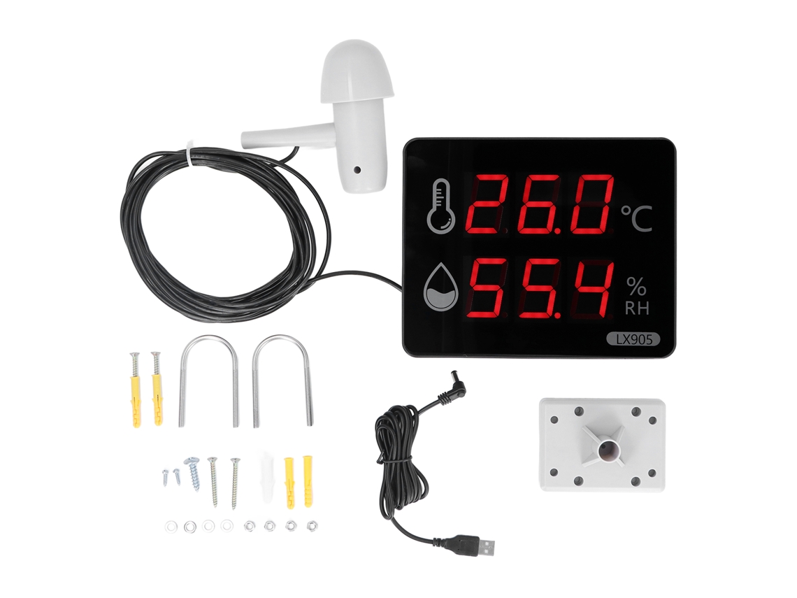 Termômetro Higrômetro Digital Led 100‑240v