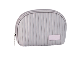 Bolsa de Maquiagem de Couro Pu portátil com grande capacidade para viagem Roxa S/MARCA
