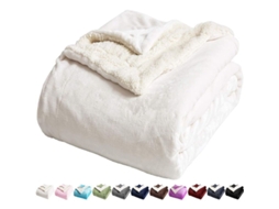 2026 manta de Lana Twin Suave Peluda Cálida Microfibra Reversible para Sofá Cama Branco 40×55 Polegadas