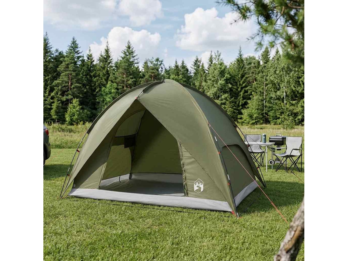 Vidaxl Tenda De Camping Com Capa De Chuva Impermeável 4 Pessoa