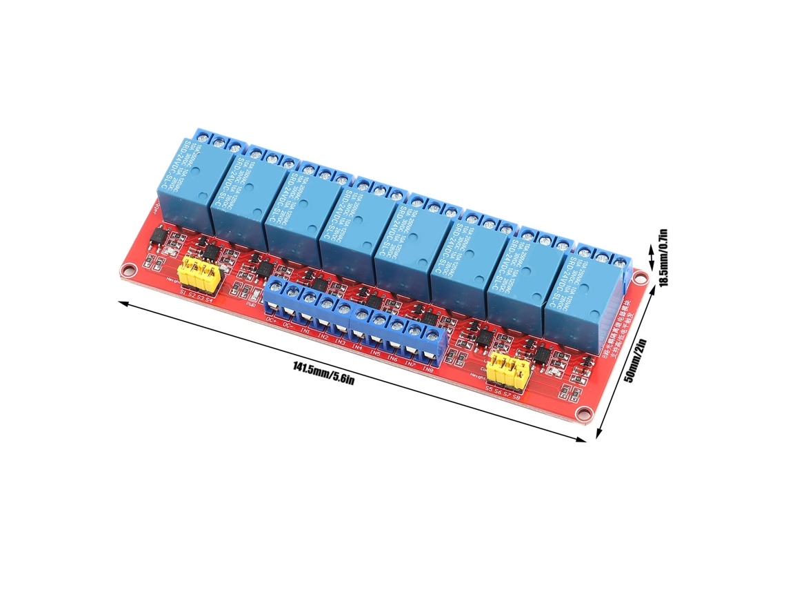 Módulo De Relé De 8 Canais Com Optocoupler Da Laxiscreed Para Disparo Em 24v