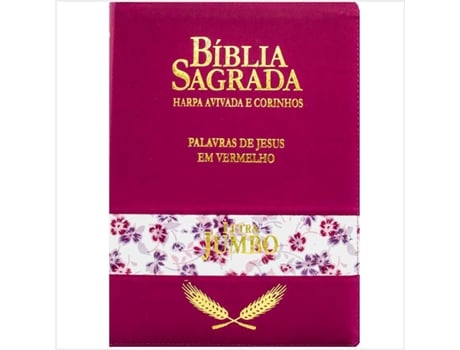 Livro Biblia Rc Jumbo Com Harpa Pjv Tricolor Ziper Pink Rygu De Diversos (português Do Brasil)