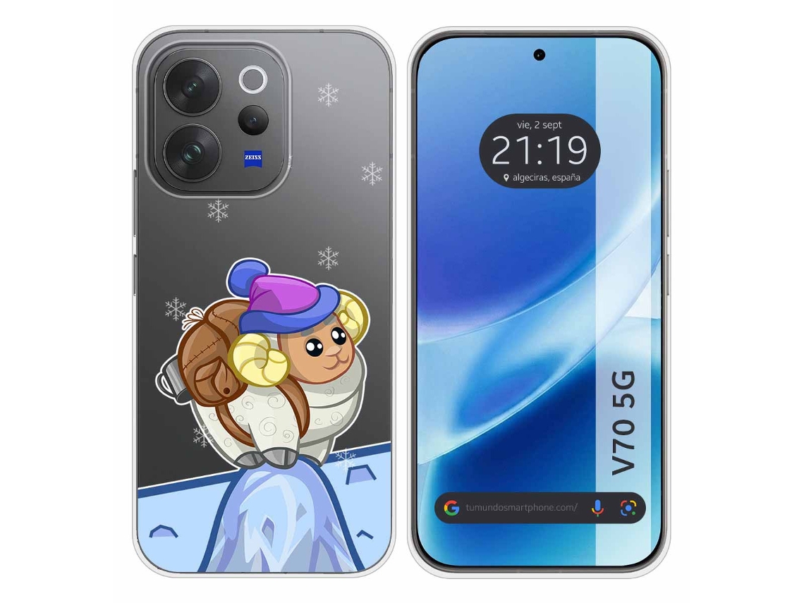 Capa Tumundosmartphone De Silicone Transparente Para Vivo V70 5g Com Estampa De Cabra Em Desenho Animado