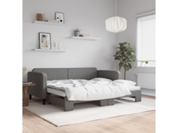 Vidaxl Sofá-cama Com Gavetão 90x200 Cm Tecido Cinzento-escuro