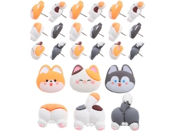 Heallily Conjunto de 30 peças de animais adoráveis, design em resina e aço inoxidável, resistentes e afiados, ideais para casa e decoração.