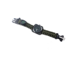 (verde Militar) Pulseira De Sobrevivência Multifuncional Para Atividades Ao Ar Livre Com Corda, Apito, Bússola E Isqueiro Para Caminhadas, Camping