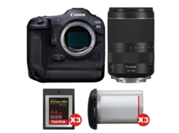 Eos R3 + Rf 24 240mm F/4 6.3 Is Usm + 3 Sandisk 64gb Extreme Pro Cfexpress Type B + 3 Canon Lp e19 + Ebook Pricedirect CANON