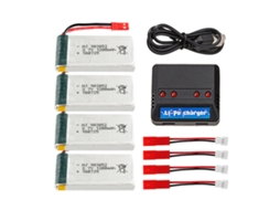 Carregador 4 In1 e Bateria de 4Pcs 3.7V 1200Mah para Helicóptero Hq898B H11D H11C ALLINLESS