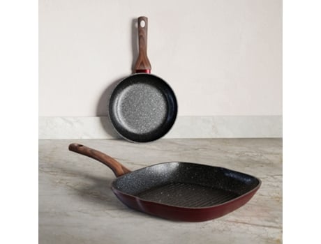 Trem de Cozinha JOMAFE Velvet Grelhador + Frigideira Vermelho (2 Und)