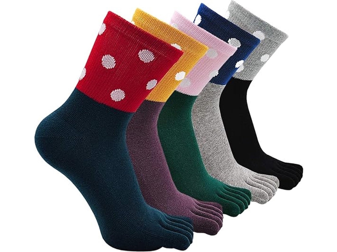 Meias com Dedos Separados 5 Pares Algodão AQUAFORGE