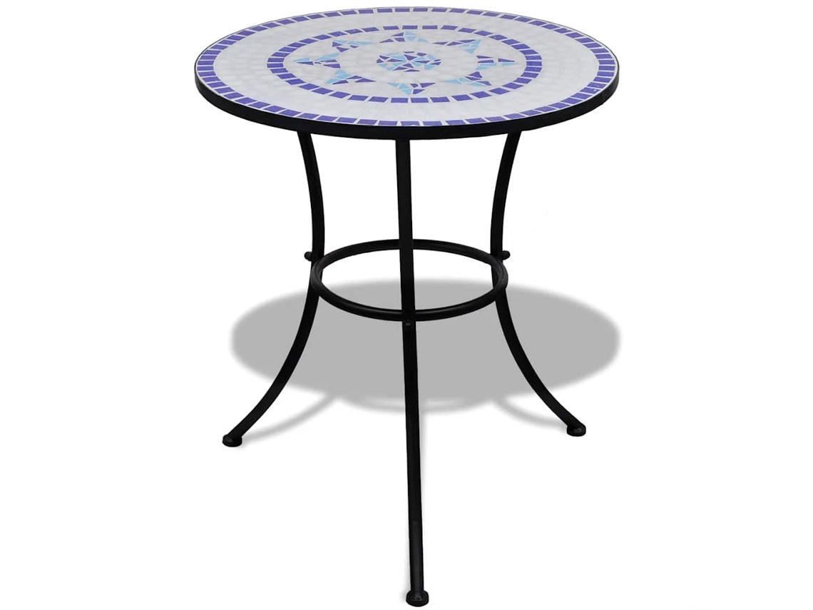 Vidaxl Mesa De Bistrô 60 Cm Mosaico Azul E Branco