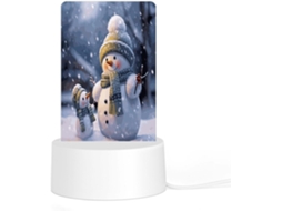 Luminária noturna de LED em acrílico com base e plugue de plástico reutilizáveis, estampa de inverno com neve natalina.