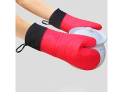 Luvas De Forno Antiderrapantes Luvas De Silicone Para Cozinhar Vermelhas Aquaforge