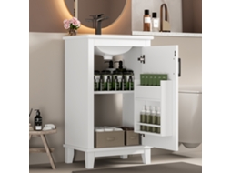 Móvel de Casa de Banho 51x34x83 Cm com Lavatório em Cerâmica, Prateleiras Ajustáveis NOVELA