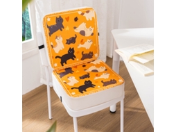 Assento Elevatório Almofada Para Bebê Eifson Esponja 5+10cm Removível Com Fixação - Gato Amarelo