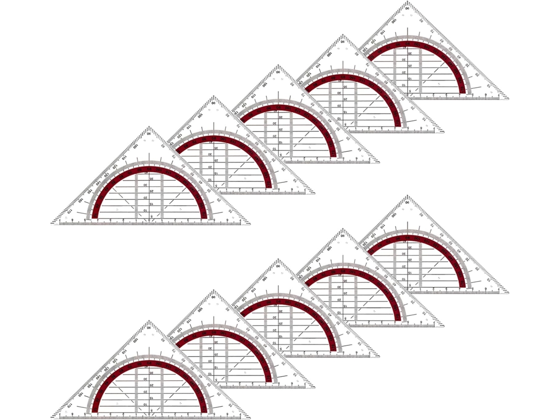 Conjunto De 10 Transferidores Quadrados Integrados, Réguas Quadradas De 180 Graus Para Desenho Geométrico, Para Uso