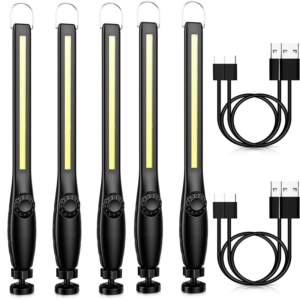 (5 Unidades) Lanterna De Trabalho Led Cob Magnética Recarregável Via Usb, Lanterna Portátil