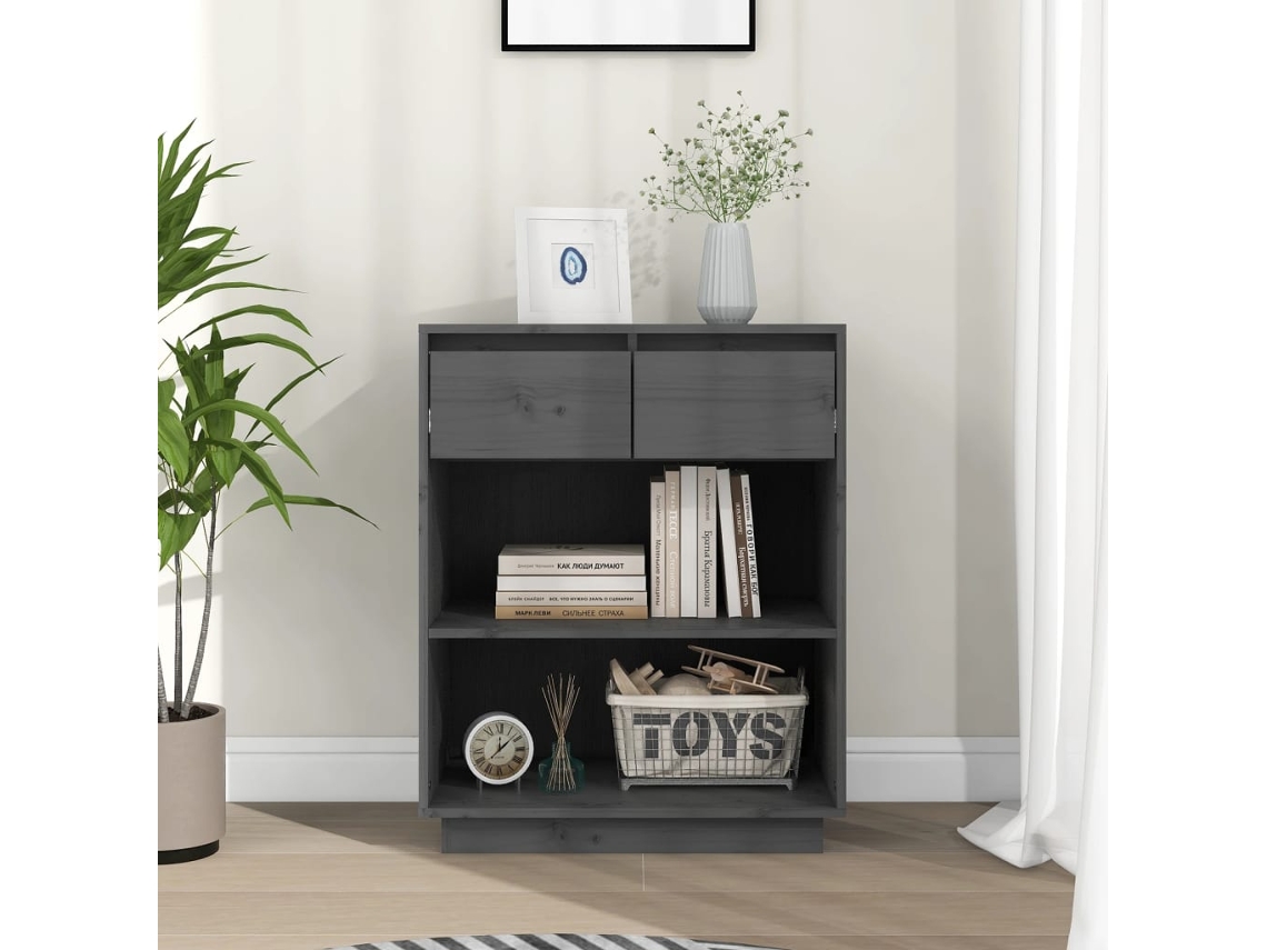 Mueble consola 60x34x75 cm Pino macizo gris