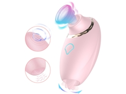 2 Em 1 Vibrador De Massagem De Chupar E Lamber A Lngua Com 7 Modos Para Mulheres (rosa) Yizhood