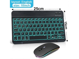 Teclado E Mouse Sem Fio Bluetooth, Espanhol, Russo, Mini Teclados, Tablet, Teclado Retroiluminado Para Telefone Profissional Ly Ebike