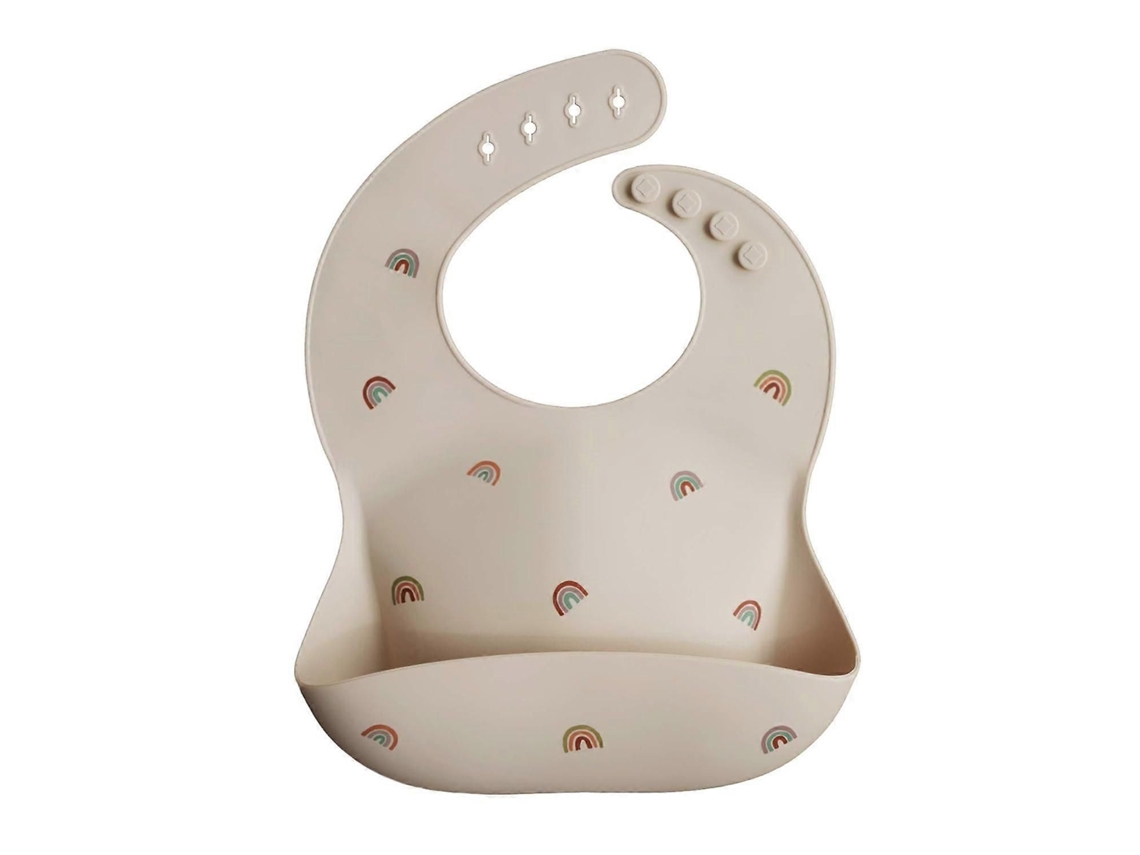 Babador De Silicone Para Bebê | Babador Ajustável E Impermeável (arco-íris)