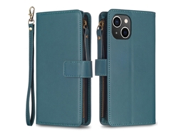 Capa Quedas Para Iphone 15 Pele Sintética Verde
