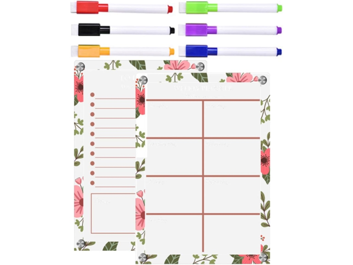 Tableau Blanc Magnético Em Acrílico Para Refrigerador, Planche De Planification Effaçable À Sec