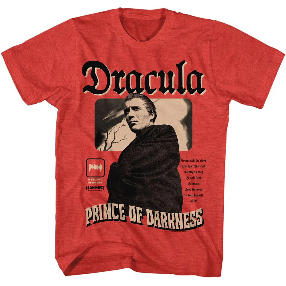 Unisex Adult T-shirt Rockinstone Hammer Horror Prince Of D Graphic Sizexxxl