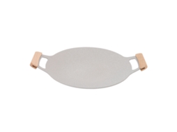 Sartén De Parrilla Coreana Antiadherente Para Interior Y Exterior, Placa De Barbacoa De Aluminio Con Asas Para Vitrocerámica E Inducción 34cm