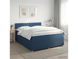 Vidaxl Cama Box Spring Com Colchão Azul 140 X 190 Cm Tecido