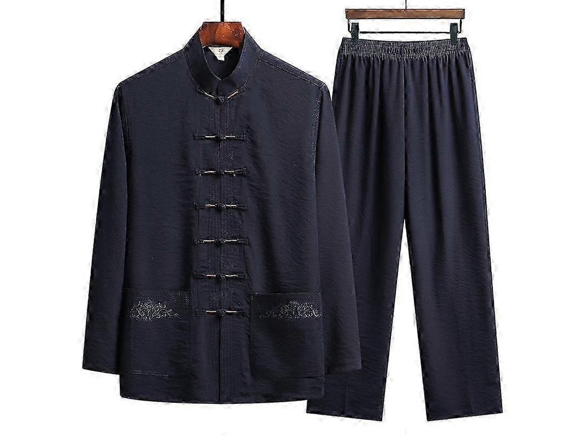 Camisa Masculina De Lino E Algodão Com Rótulo - Lavagem À Mão Fria E Passagem De Ferro Em Temperatura Normal Azul Marinho