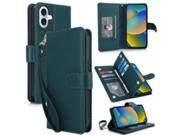 Capa Carteira De Couro Para Iphone 16 - Com Rfid - Para Vários Cartões