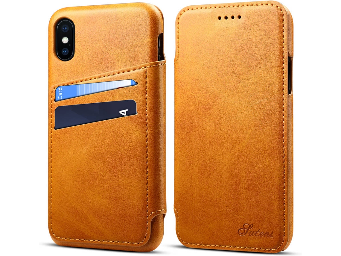 Capa iPhone X, XS WISETONY Suteni-68 Castanho