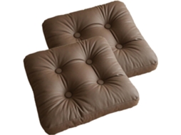 Almofada De Luxo Grande Para Poltrona, 45x45cm, Macia Ao Toque Com Tufos Feitos À Mão, Couro Sintético Impermeável De