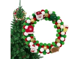 Guirlanda De Natal Com Bolas De Feltro | Porta Macia | Decoração Festiva E Elegante Para As Festas Com Cores Vibrantes