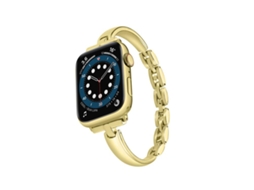 Bracelete Para Apple Watch 42/41/40/38mm - Liga De Zinco Com Dourada