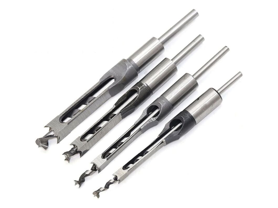 Conjunto De 4 Formões Para Furos Quadrados, Broca Para Furos De Aço, Conjunto De Ferramentas Para Carpintaria Slowmoose (1/4 1/2 5/16 3/8 Pol.)